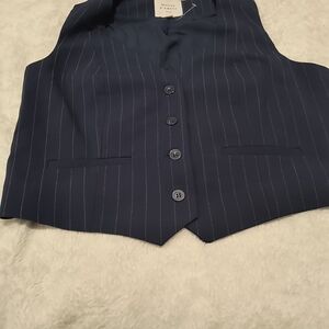 Elegant Navy Pinstripe Women's Vest